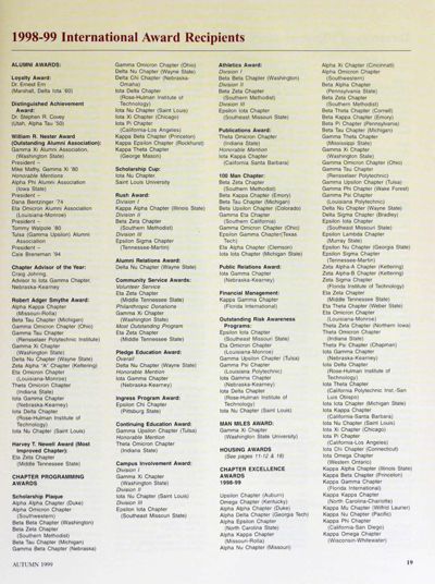 1998-99 International Award Recipients